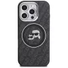 KARL LAGERFELD IML Glitter Karl & Choupette Heads Logo MagSafe Case für iPhone 16 Pro Max, Schwarz