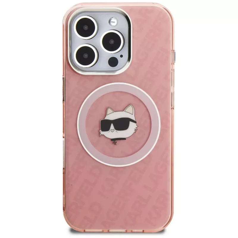 Karl Lagerfeld IML Choupette Head Logo MagSafe Case für Apple iPhone 16 Pro, Pink