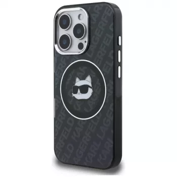 Karl Lagerfeld IML Choupette Head Logo MagSafe Case für iPhone 16 Pro, Schwarz