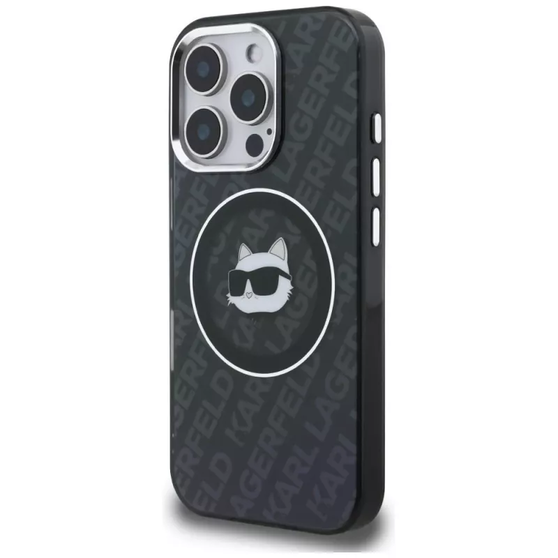 Karl Lagerfeld IML Choupette Head Logo MagSafe Case für iPhone 16 Pro, Schwarz