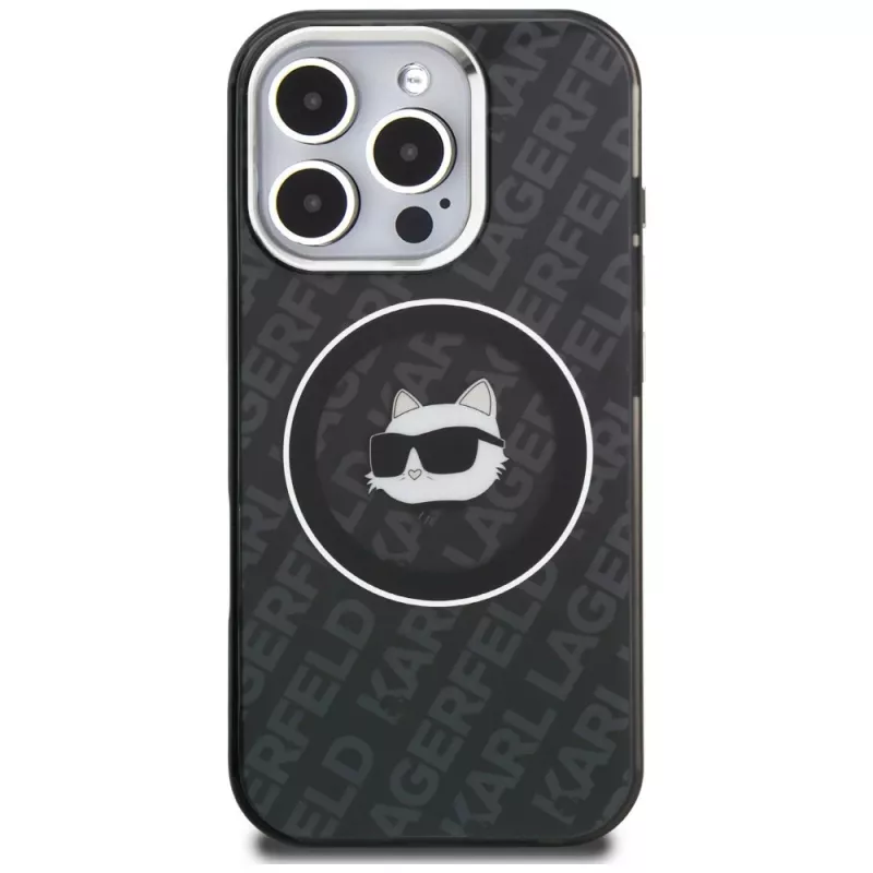 Karl Lagerfeld IML Choupette Head Logo MagSafe Case für iPhone 16 Pro, Schwarz