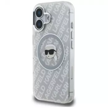 Karl Lagerfeld IML Karl Head Logo MagSafe Case für iPhone 16, Grau
