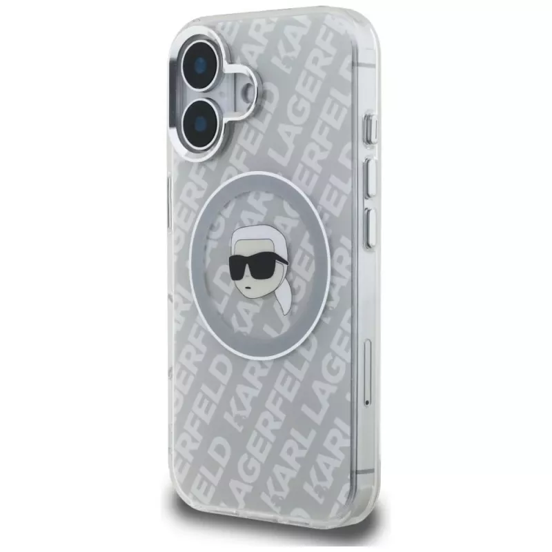 Karl Lagerfeld IML Karl Head Logo MagSafe Case für iPhone 16, Grau