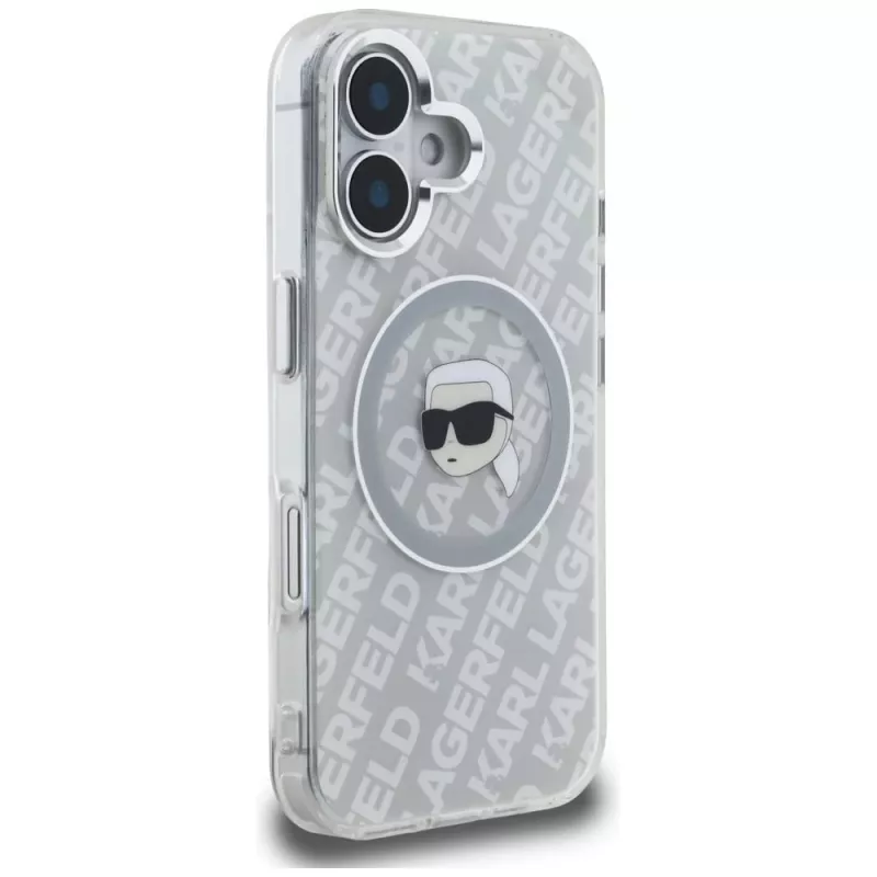 Karl Lagerfeld IML Karl Head Logo MagSafe Case für iPhone 16, Grau