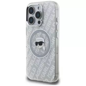 KARL LAGERFELD IML Karl Head Logo MagSafe Case für Apple iPhone 16 Pro Max - Grau
