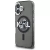KARL LAGERFELD IML Glitter Karl & Choupette Sketch Logo MagSafe Case für iPhone 16 Schwarz