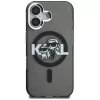 KARL LAGERFELD IML Glitter Karl & Choupette Sketch Logo MagSafe Case für iPhone 16 Schwarz