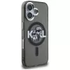 KARL LAGERFELD IML Glitter Karl & Choupette Sketch Logo MagSafe Case für iPhone 16 Schwarz