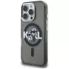 Karl Lagerfeld IML Glitter Karl & Choupette Sketch Logo MagSafe Case für iPhone 16 Pro Schwarz