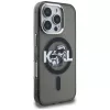 Karl Lagerfeld IML Glitter Karl & Choupette Sketch Logo MagSafe Case für iPhone 16 Pro Schwarz