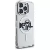 Karl Lagerfeld IML Glitter Karl & Choupette Sketch Logo MagSafe Case für iPhone 16 Pro Max Transparent