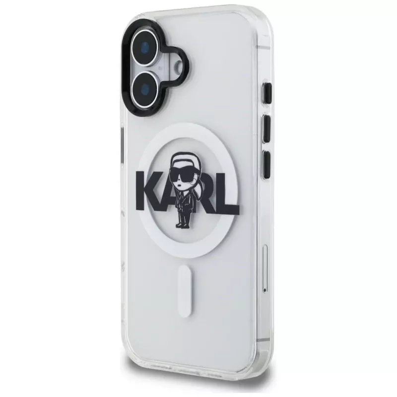 KARL LAGERFELD IML Karl Sketch Logo MagSafe Case für iPhone 16, Transparent
