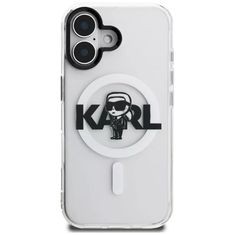 KARL LAGERFELD IML Karl Sketch Logo MagSafe Case für iPhone 16, Transparent