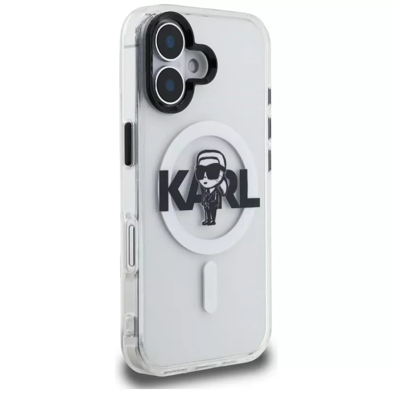 KARL LAGERFELD IML Karl Sketch Logo MagSafe Case für iPhone 16, Transparent