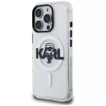 KARL LAGERFELD IML Karl Sketch Logo MagSafe Case für Apple iPhone 16 Pro, Transparent
