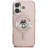 KARL LAGERFELD IML Choupette Sketch Logo MagSafe Case für iPhone 16 Pink