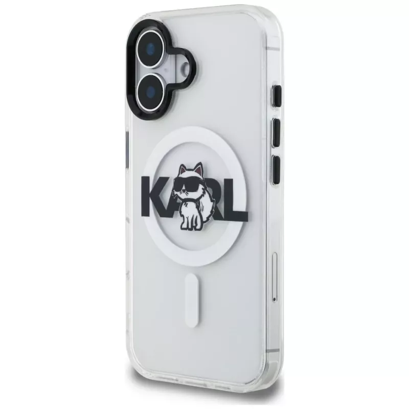 Karl Lagerfeld IML Choupette Sketch Logo MagSafe Case für iPhone 16, Transparent