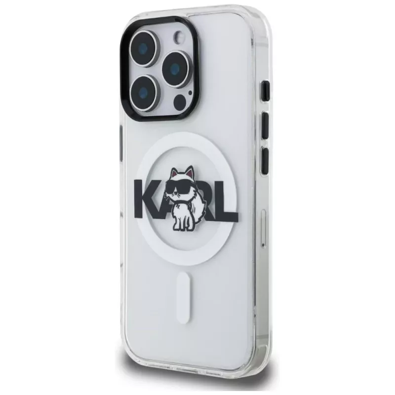 KARL LAGERFELD IML Choupette Sketch Logo MagSafe Case für iPhone 16 Pro Max, Transparent