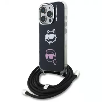 KARL LAGERFELD IML Crossbody Case für iPhone 16 Pro, Schwarz