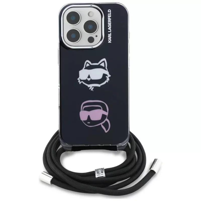 KARL LAGERFELD IML Crossbody Case für iPhone 16 Pro, Schwarz