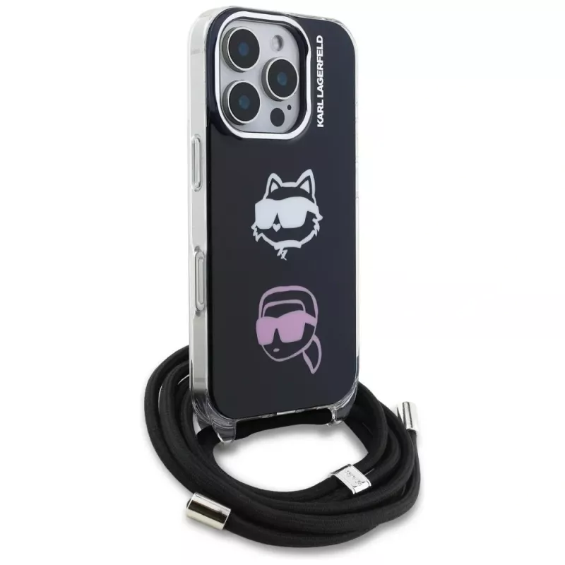 KARL LAGERFELD IML Crossbody Case für iPhone 16 Pro, Schwarz
