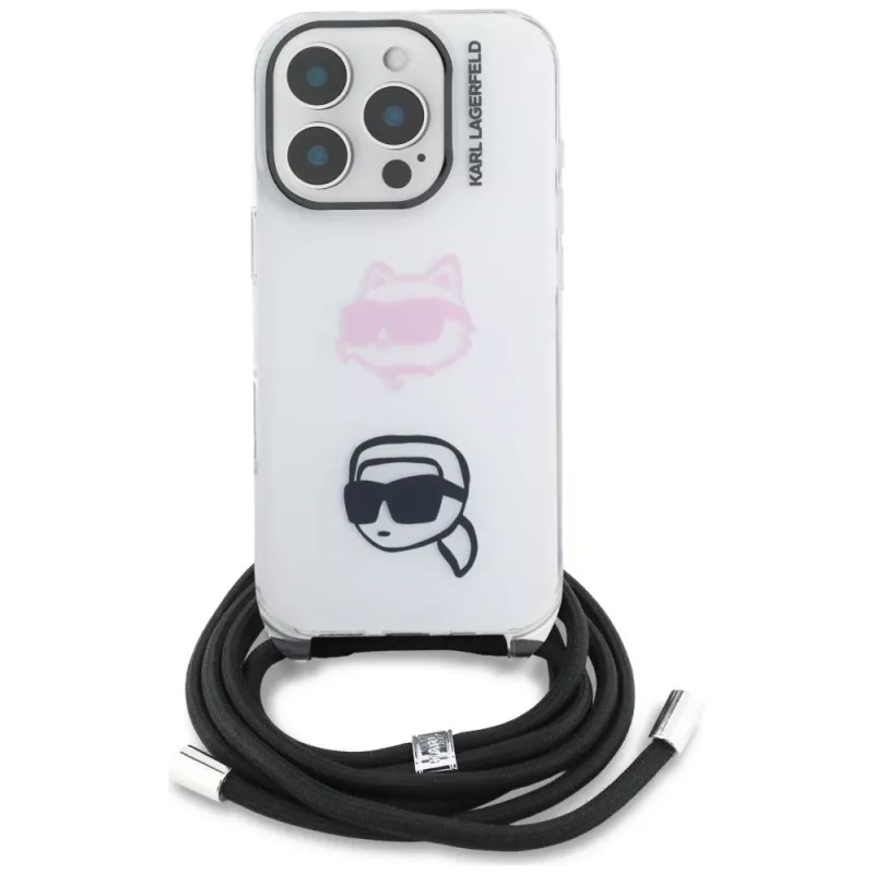 KARL LAGERFELD IML Crossbody Case für Apple iPhone 16 Pro, Weiß