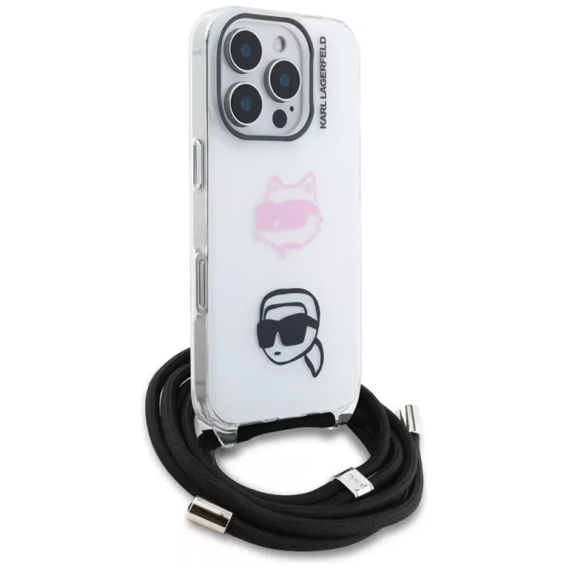 KARL LAGERFELD IML Crossbody Case für Apple iPhone 16 Pro, Weiß