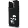 KARL LAGERFELD Silicone Karl & Choupette Sketch MagSafe Case für Apple iPhone 16 Pro Max, Schwarz