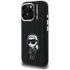 KARL LAGERFELD Silicone Karl Sketch MagSafe Case für Apple iPhone 16 Pro, Schwarz