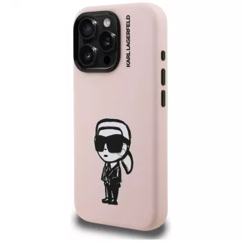 KARL LAGERFELD Silikon Karl Sketch MagSafe Case für iPhone 16 Pro Pink