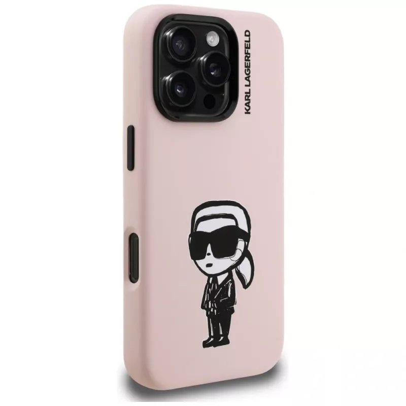 KARL LAGERFELD Silikon Karl Sketch MagSafe Case für iPhone 16 Pro Pink