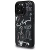 KARL LAGERFELD Grained Pattern & Logo MagSafe Case für iPhone 16 Pro, Schwarz