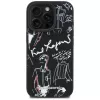 KARL LAGERFELD Grained Pattern & Logo MagSafe Case für iPhone 16 Pro, Schwarz