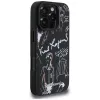 KARL LAGERFELD Grained Pattern & Logo MagSafe Case für iPhone 16 Pro, Schwarz