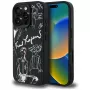 KARL LAGERFELD Grained Pattern & Logo MagSafe Case für iPhone 16 Pro Max Schwarz