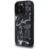 KARL LAGERFELD Grained Pattern & Logo MagSafe Case für iPhone 16 Pro Max Schwarz