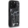 KARL LAGERFELD Grained Pattern & Logo MagSafe Case für iPhone 16 Pro Max Schwarz