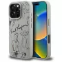 Karl Lagerfeld Grained Pattern & Logo MagSafe Case für Apple iPhone 16 Pro, Grau