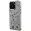Karl Lagerfeld Grained Pattern & Logo MagSafe Case für Apple iPhone 16 Pro, Grau
