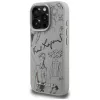 KARL LAGERFELD Grained Pattern & Logo MagSafe Case für Apple iPhone 16 Pro Max - Grau
