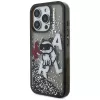 KARL LAGERFELD Liquid Glitter Choupette Logo Case für iPhone 16 Pro, Schwarz