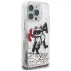 KARL LAGERFELD Liquid Glitter Choupette Logo Case für iPhone 16 Pro, Transparent