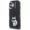 Karl Lagerfeld IML Aquarelle Choupette & Logo Case für iPhone 16, Schwarz