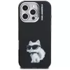 Karl Lagerfeld IML Aquarelle Choupette & Logo Back Cover für Apple iPhone 16 Pro, Schwarz