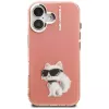 Karl Lagerfeld IML Aquarelle Choupette & Logo Phone Case für iPhone 16, Pink