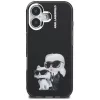 KARL LAGERFELD IML Aquarelle Karl & Choupette & Logo Back Cover für Apple iPhone 16, Schwarz