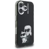 KARL LAGERFELD IML Aquarelle Karl & Choupette & Logo Back Cover für Apple iPhone 16, Schwarz