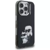 Karl Lagerfeld IML Aquarelle Karl & Choupette & Logo Case für Apple iPhone 16 Pro Max, Schwarz
