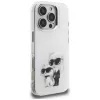 Karl Lagerfeld IML Aquarelle Karl & Choupette & Logo Back Cover für Apple iPhone 16 Pro, Weiß