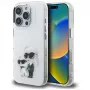 Karl Lagerfeld IML Aquarelle Karl & Choupette & Logo Case für iPhone 16 Pro Max Weiß
